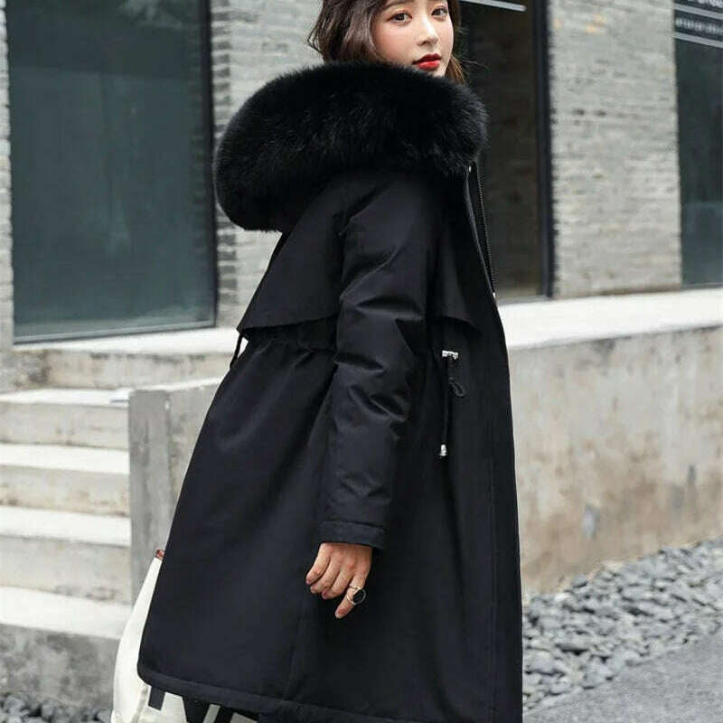 2024 Winter Parka – Hooded, Wool Liner, Fur Collar, Padded, 6XL