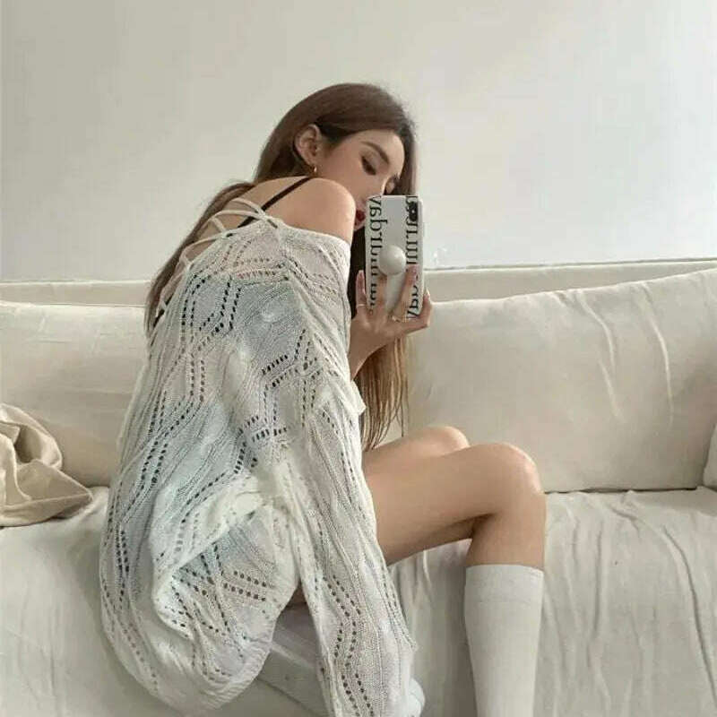 2024 Autumn/Winter Women's Sweater: Hollow Out, Long Sleeve - D&M Boutique