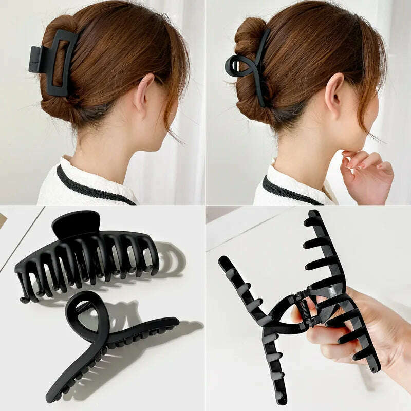 Elegant Black Geometric Hair Claw.