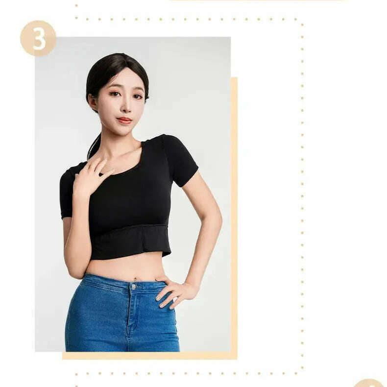 2024 Backless Crop Top: Built-In Bra, Slim Fit Tee - D&M Boutique