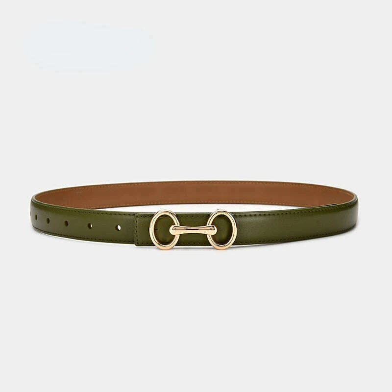 Women's Leather Belt with Zinc Alloy Buckle