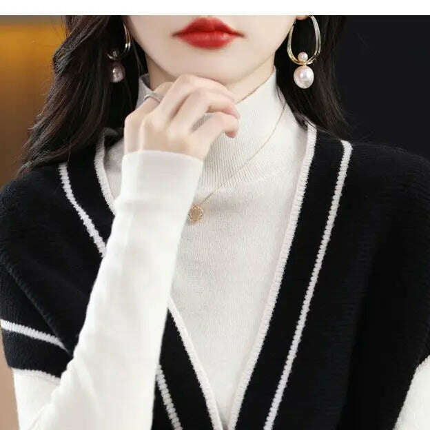 V-Neck Button-Down Sleeveless Cardigan – Cozy Knit Sweater for Autumn/Winter - D&M Boutique