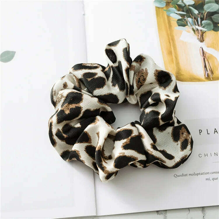 Soft Animal Leopard Print Hair Scrunchie