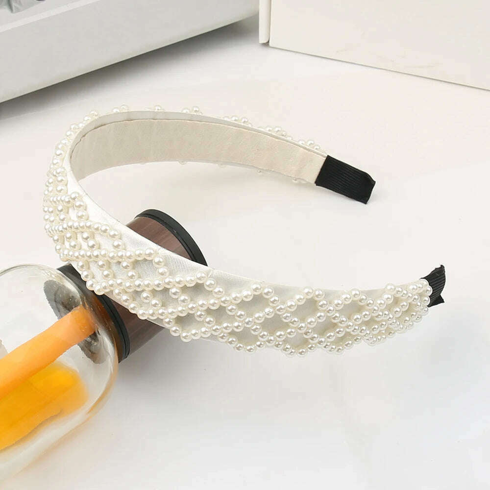 Hair Hoop with ABS Pearl Decoration for Women