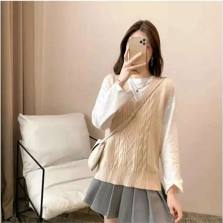 2024 Women's Knitted Vest: V-Neck, Sleeveless Pullover - D&M Boutique
