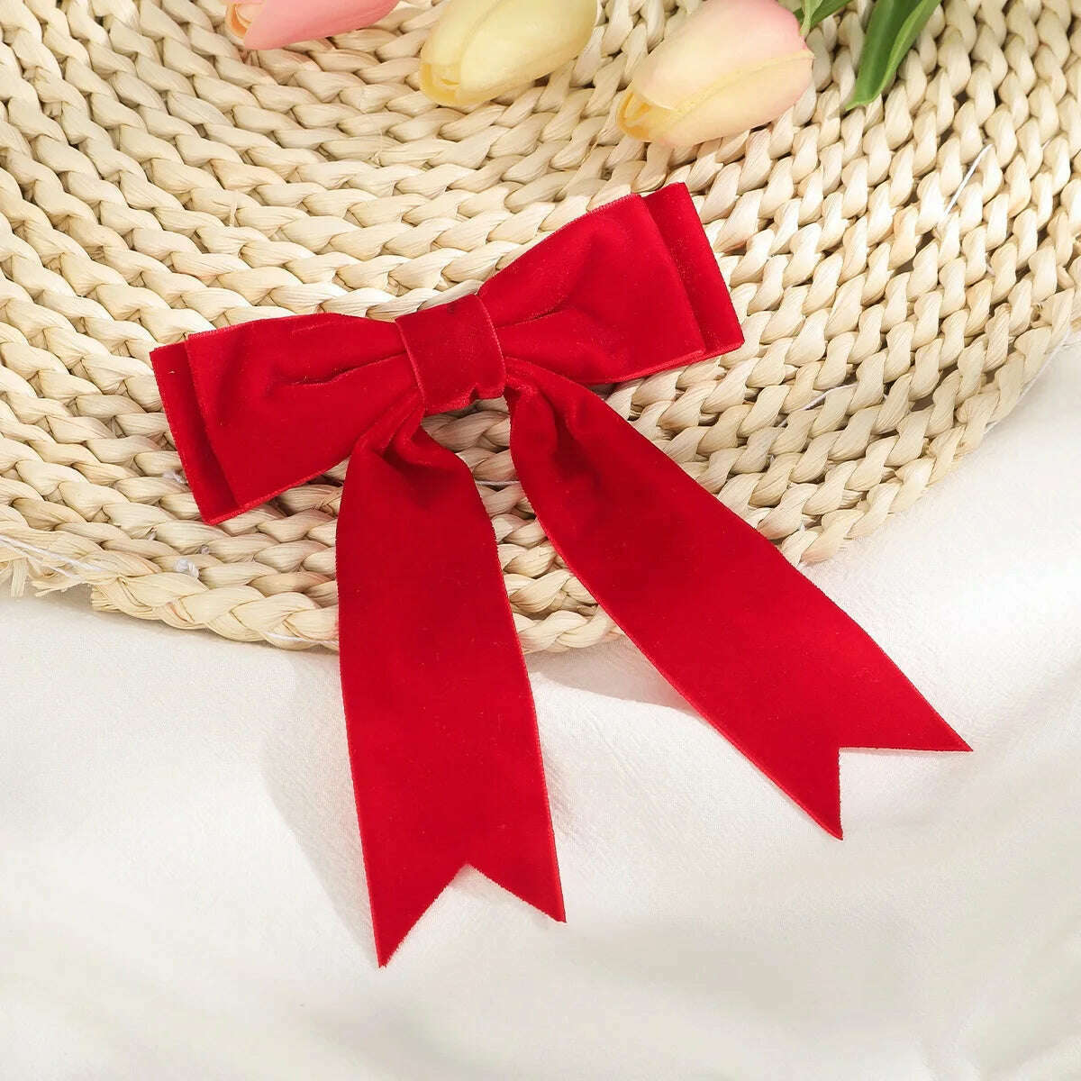 Velvet Bow Hair Barrettes for Women