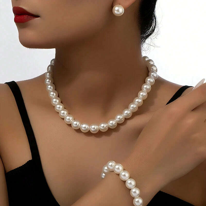 Minimalist Imitation Pearl Jewelry Set