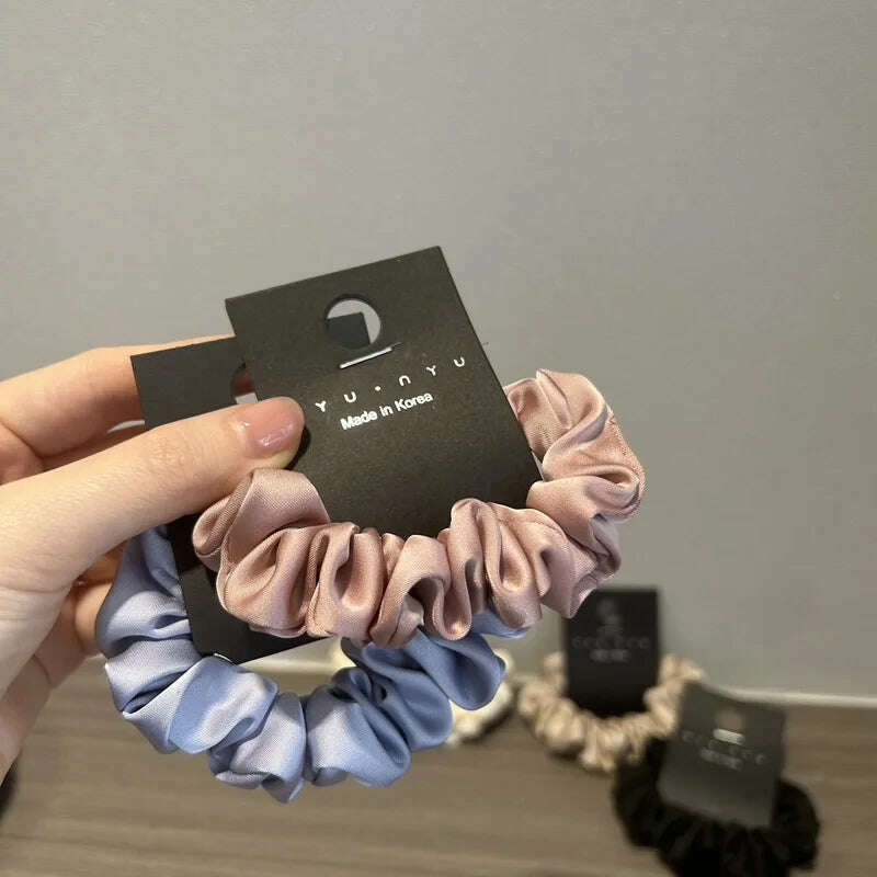 Korean Charm Elegant Satin Hair Loop Scrunchies