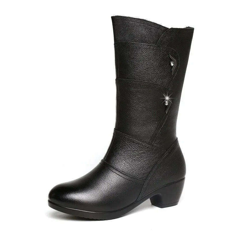 SBIP Mid-Calf Leather Boots