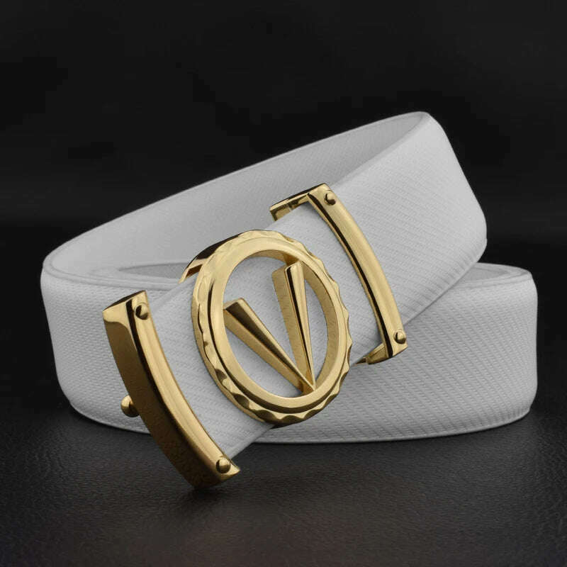 3.3cm Luxury Letter V Designer Leather Belt