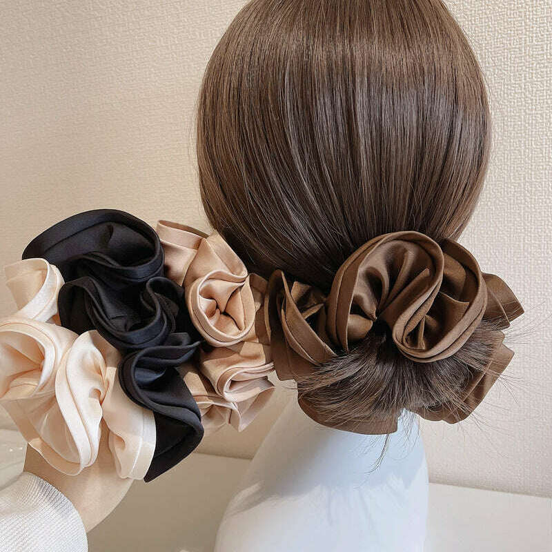 Korean Fashion Big Size Scrunchie Ruffle Hair Bands