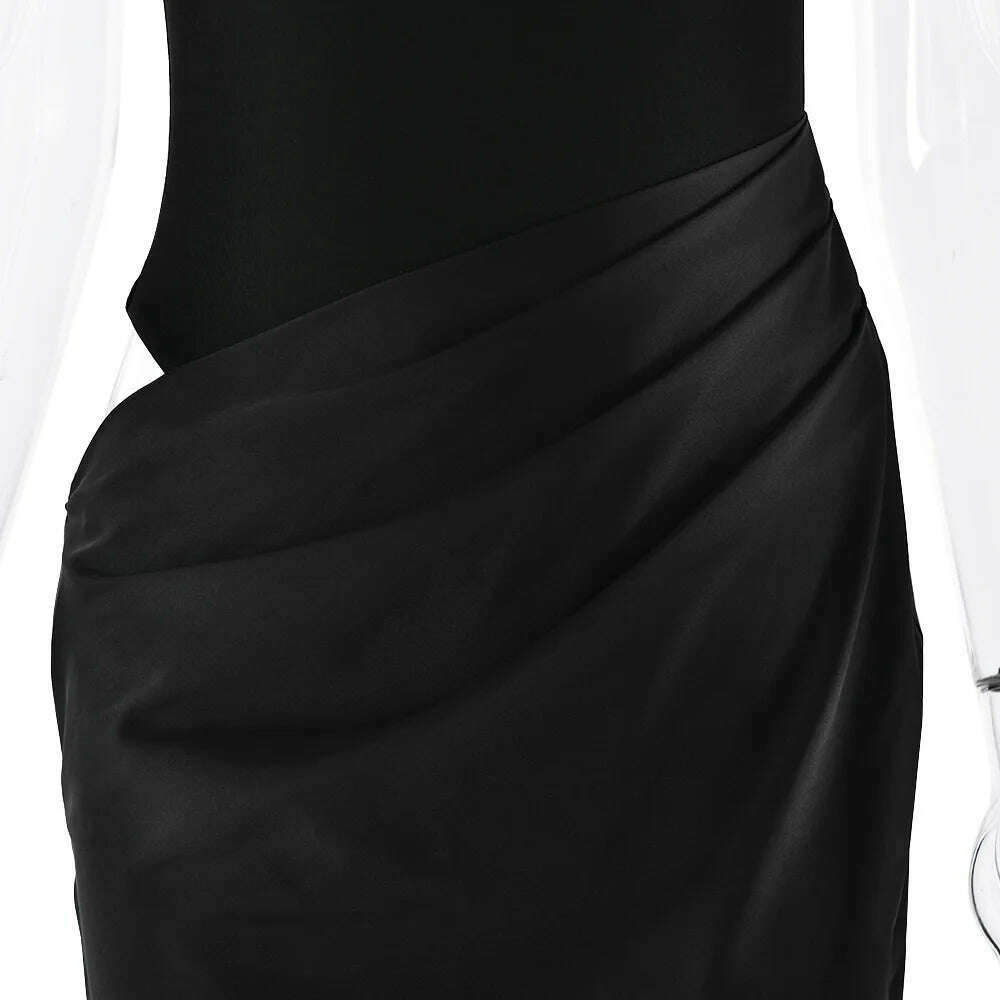 JULISSA MO Satin Hollow Out High-Waist Maxi Dress