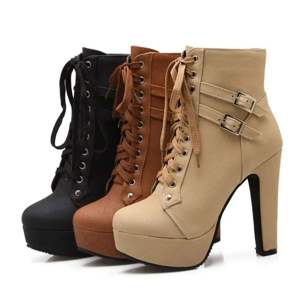 Women's Retro Ankle Boots with Stiletto Heels