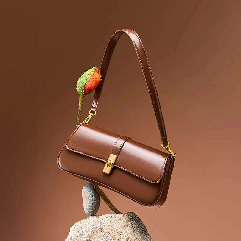 YANATARI Cowhide Leather Crossbody Bag - Vintage Luxury
