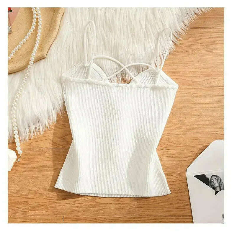 Knitted Camisole Tank Top: Women's Summer Outerwear - D&M Boutique