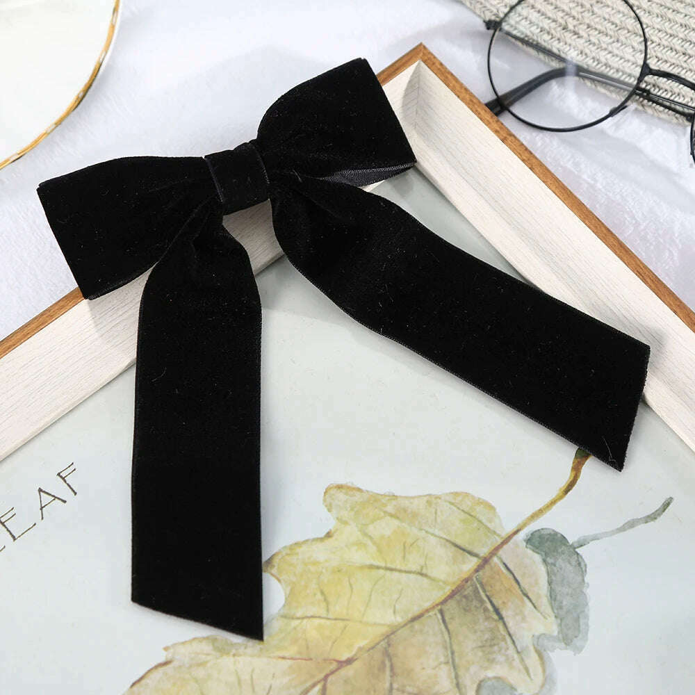 Velvet Bow Hair Barrettes for Women