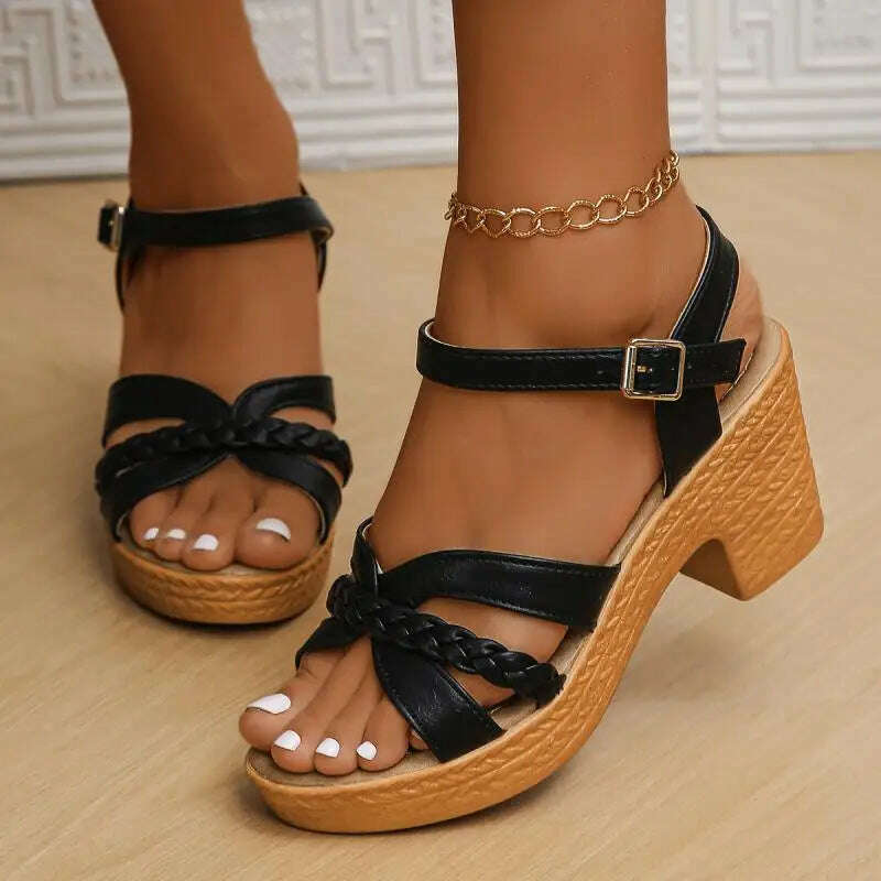 2024 Summer Ankle Strap High Heel Sandals - Platform Gladiator