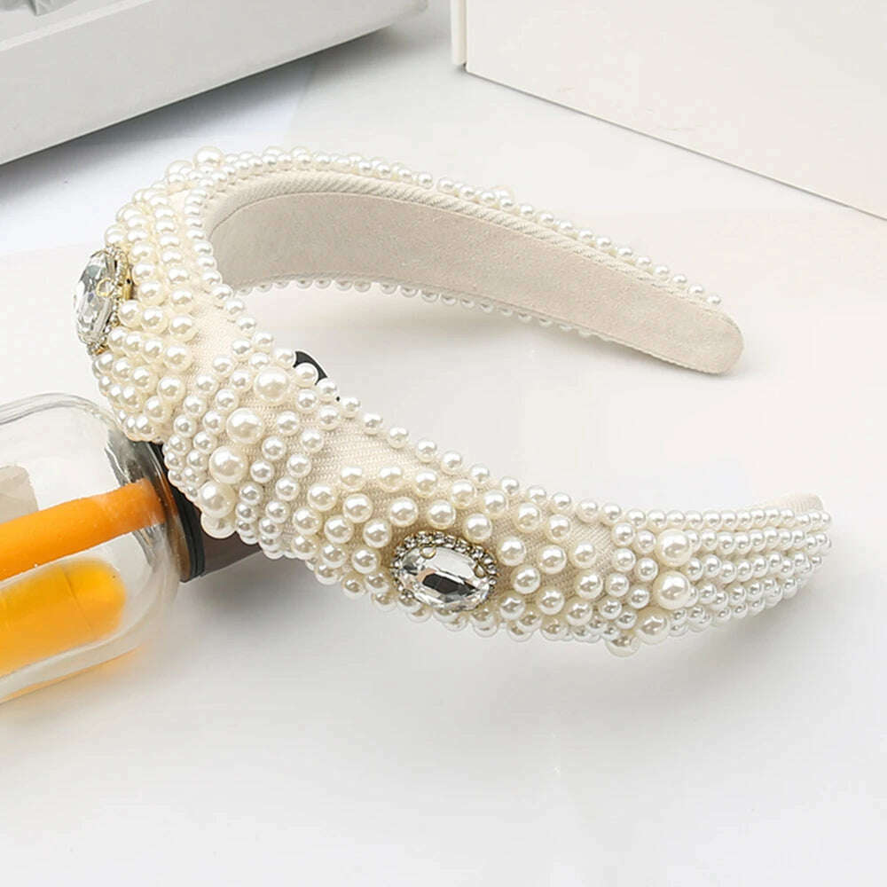 Hair Hoop with ABS Pearl Decoration for Women