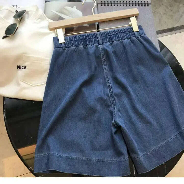 S-5XL Women’s Denim Shorts – High Waist, Loose, Wide Leg, Casual - D&M Boutique