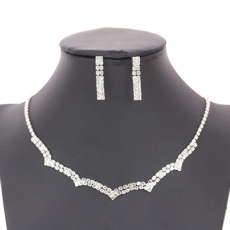 Simple Geometric Zircon Jewelry Set