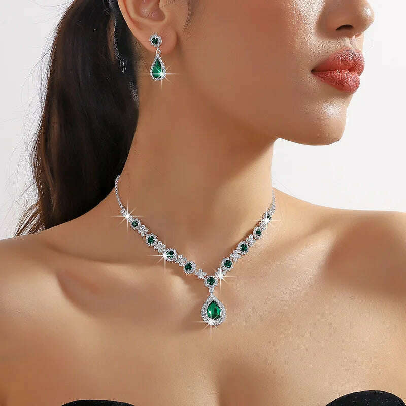 Elegant Waterdrop Rhinestone Jewelry Set