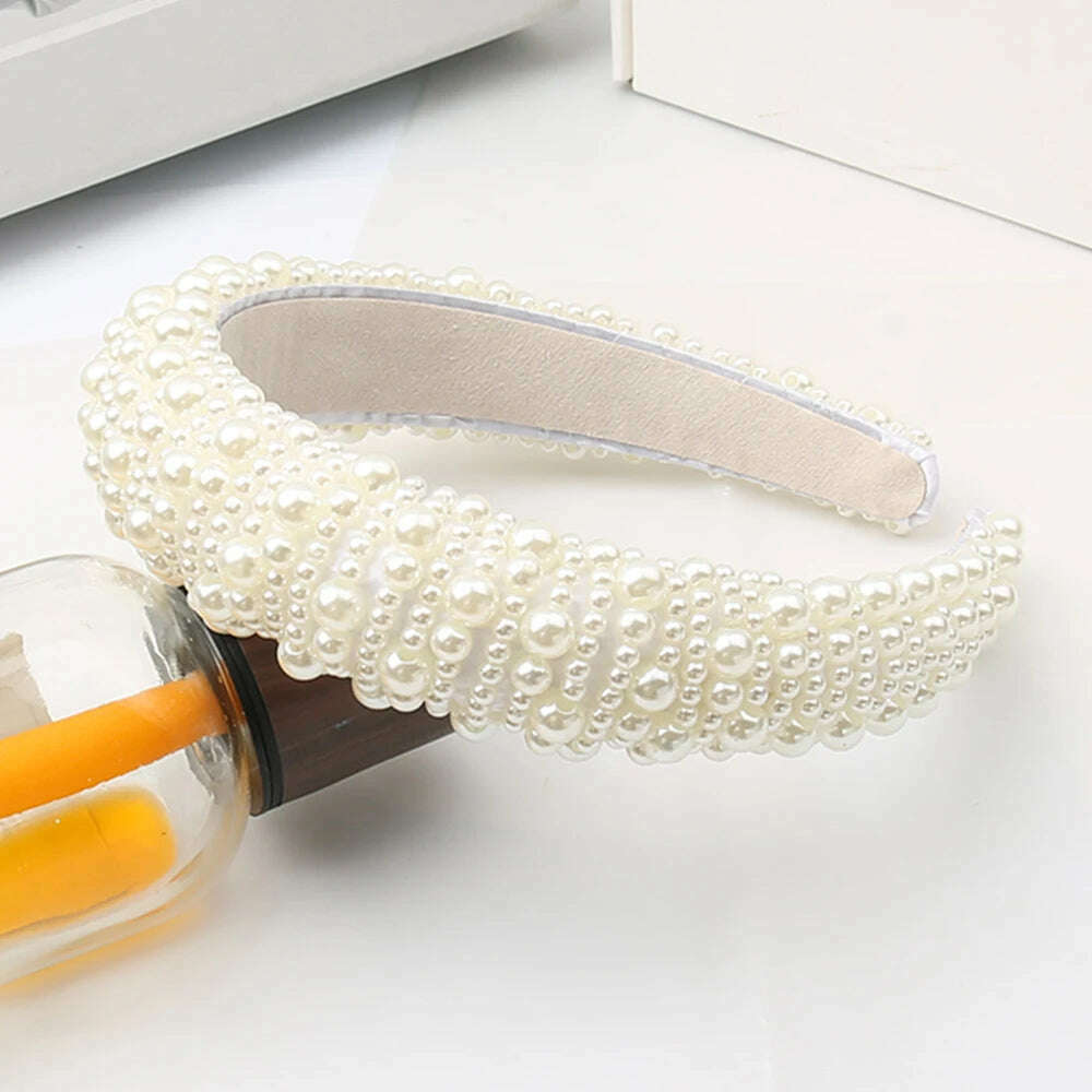 Hair Hoop with ABS Pearl Decoration for Women