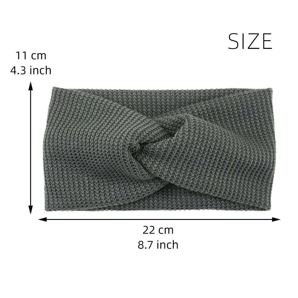 Korean Winter Wide Knitting Cross Headband.