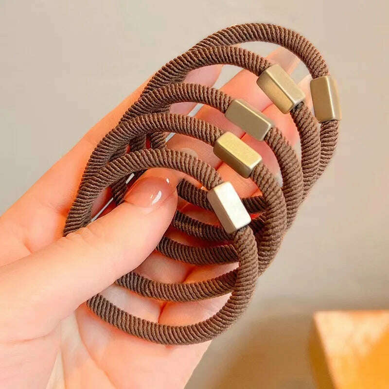 AWAYTR 5PCS Elastic Hair Bands for Women & Girls