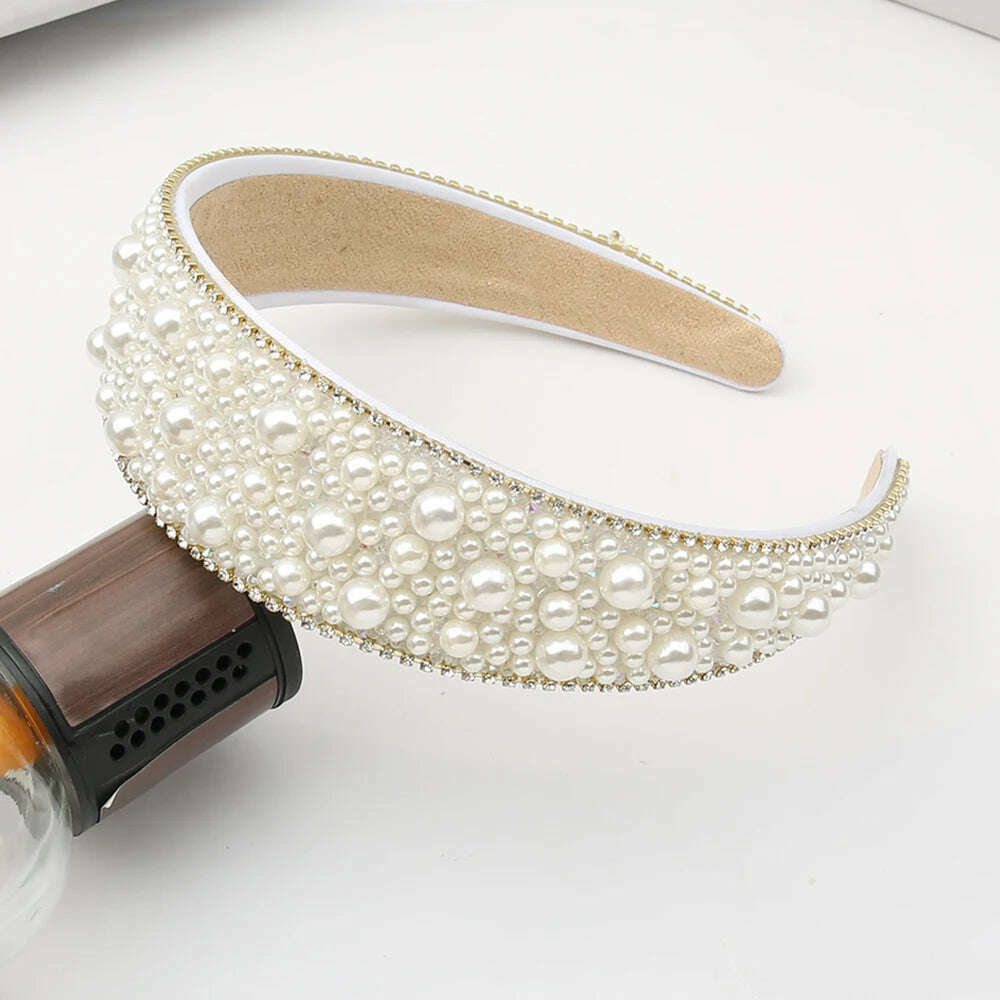 Hair Hoop with ABS Pearl Decoration for Women