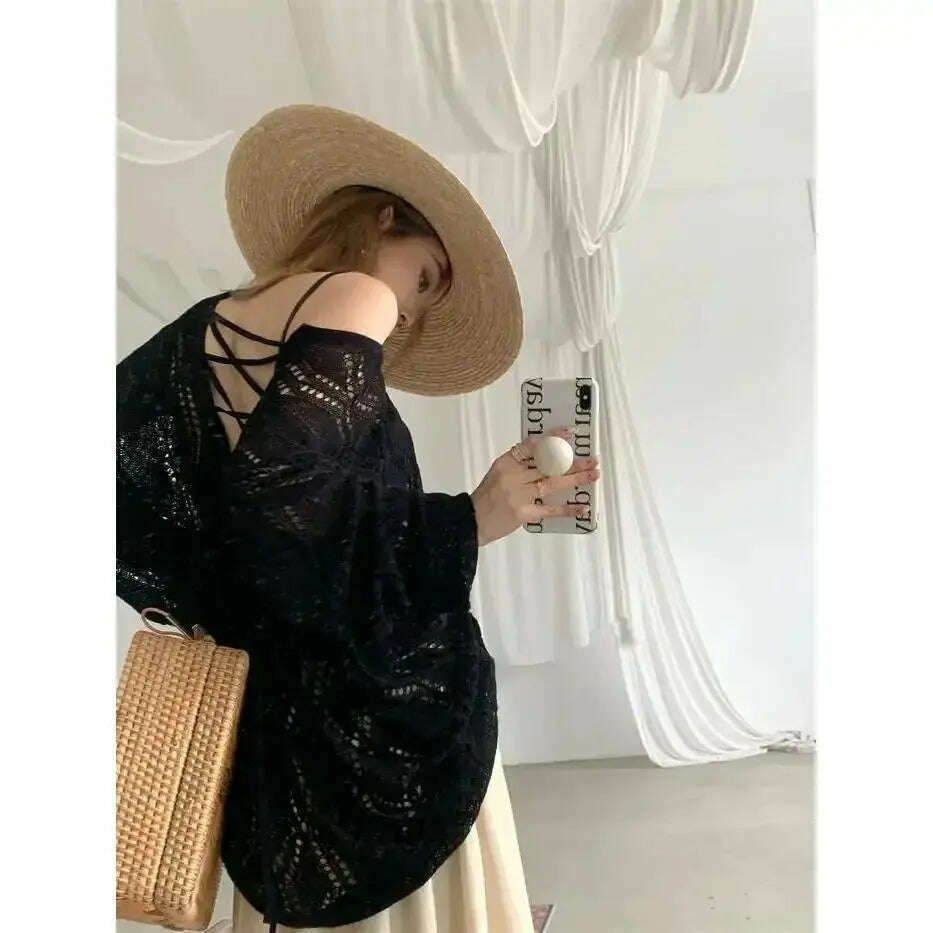2024 Autumn/Winter Women's Sweater: Hollow Out, Long Sleeve - D&M Boutique