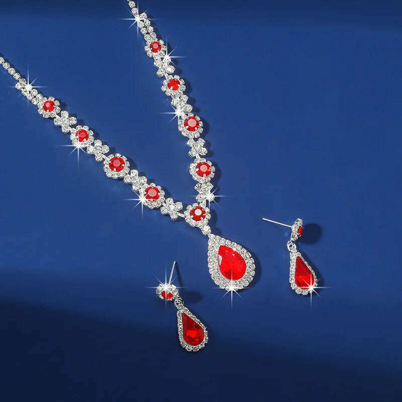 Elegant Waterdrop Rhinestone Jewelry Set