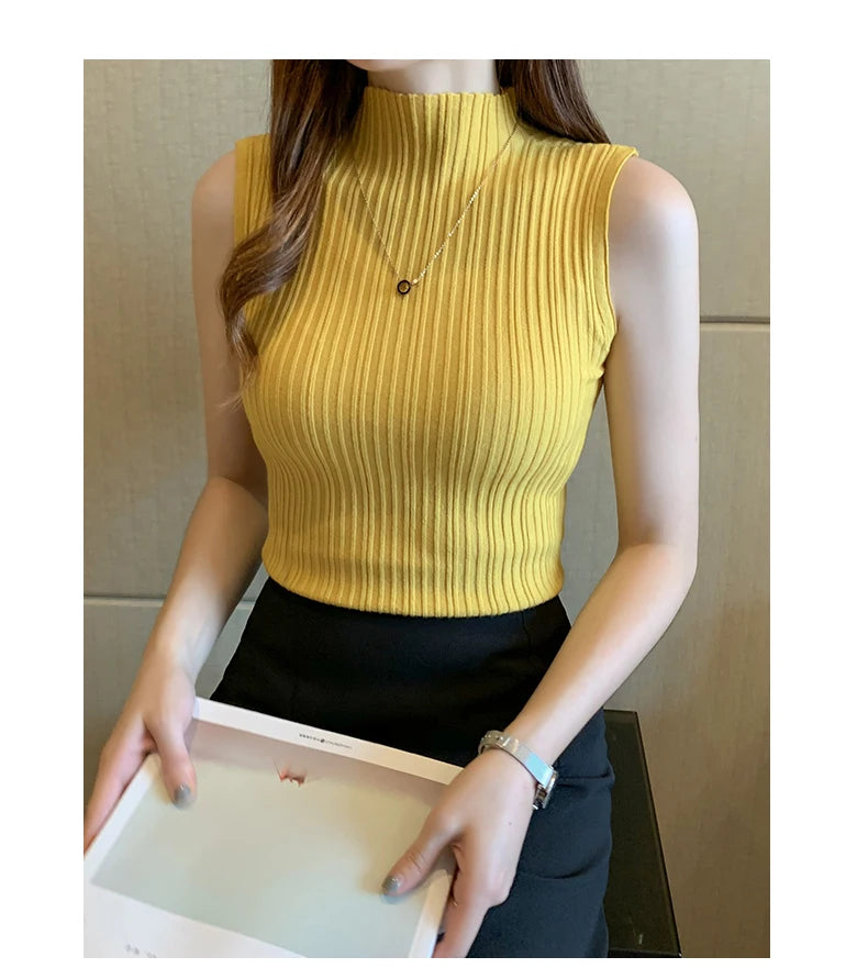 Knitted Sleeveless Tank – Slim Fit, Summer Streetwear Chic - D&M Boutique