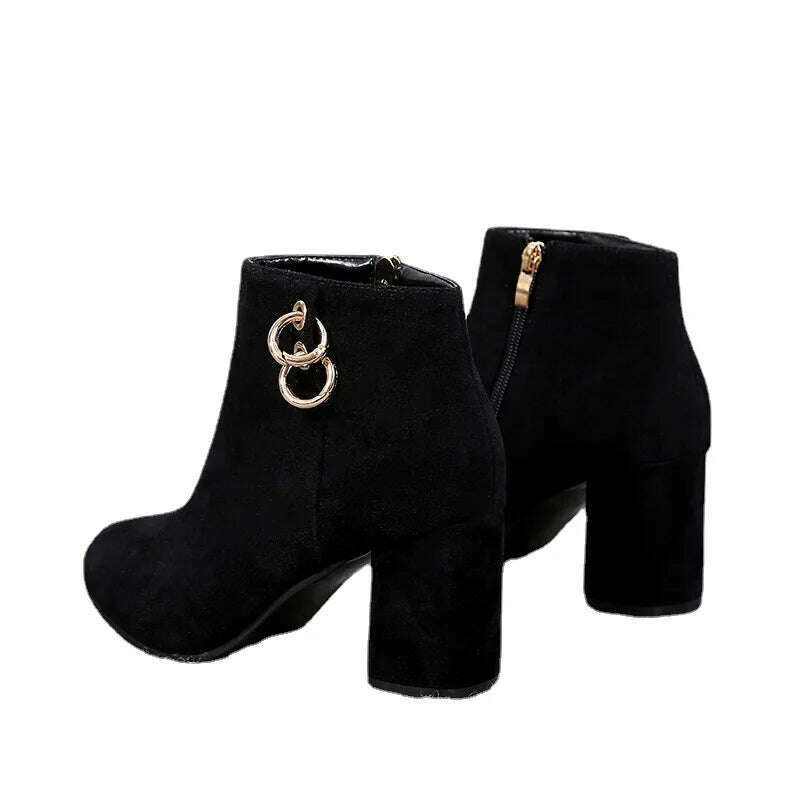 BZQBZX Retro Plush Ankle Boots