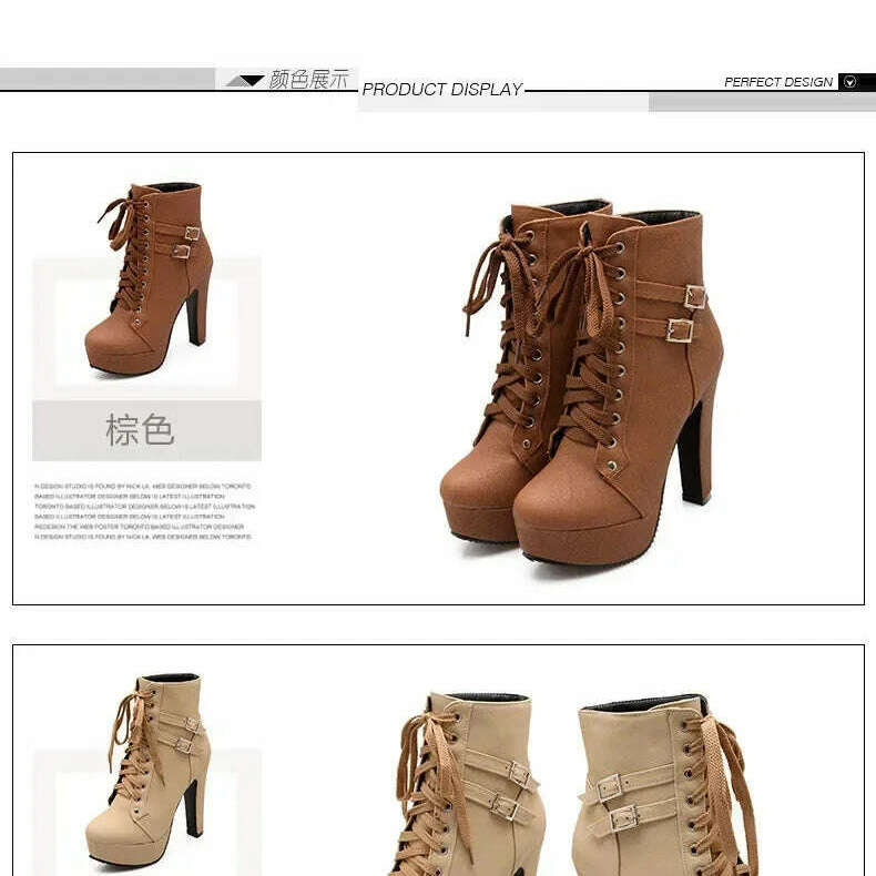 Women's Retro Ankle Boots with Stiletto Heels