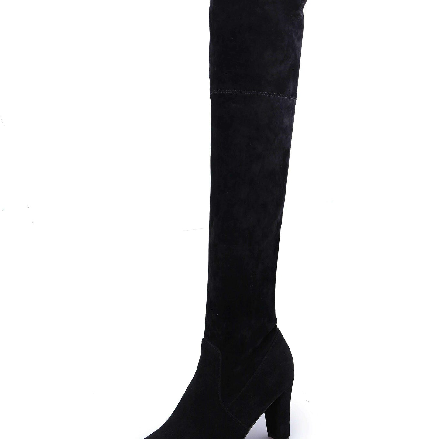 LINLING Faux Suede Over-the-Knee Lace-Up Boots