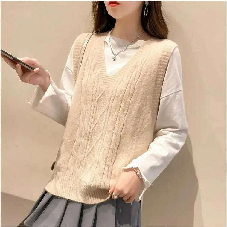 2024 Women's Knitted Vest: V-Neck, Sleeveless Pullover - D&M Boutique