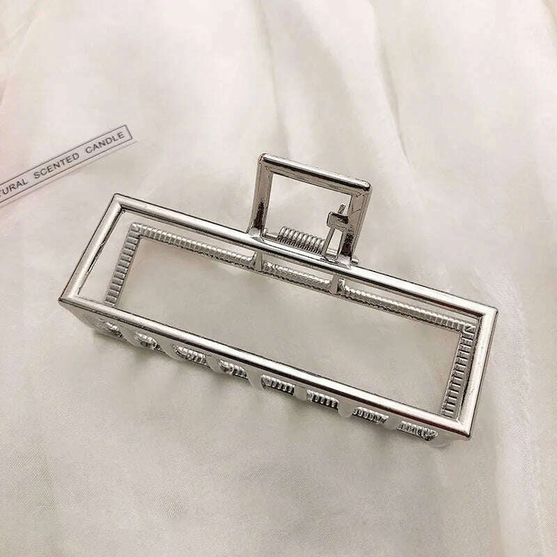2024 Elegant Gold & Silver Geometric Metal Hair Claw