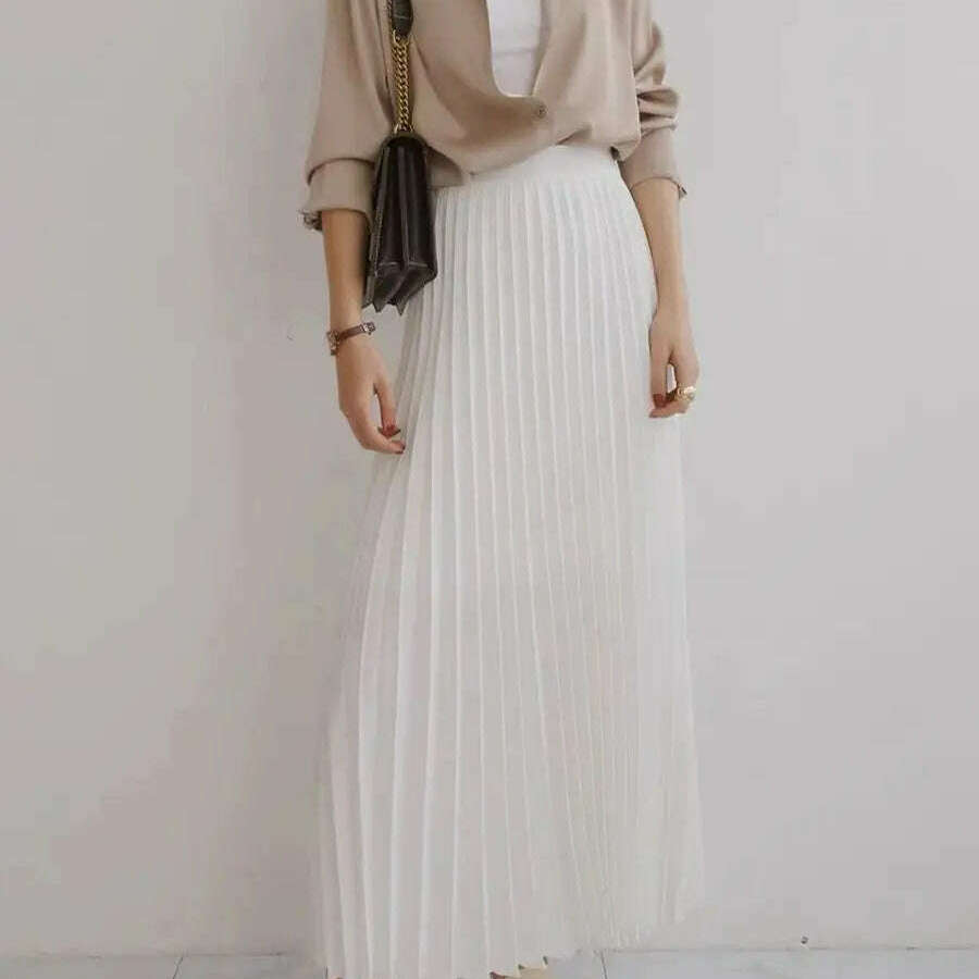 Designer Pleated Skirt – High Waist, Elegant, Luxury Fashion - D&M Boutique