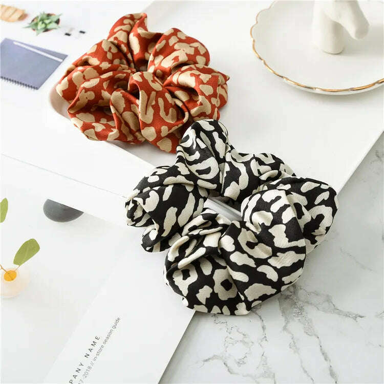 Soft Animal Leopard Print Hair Scrunchie