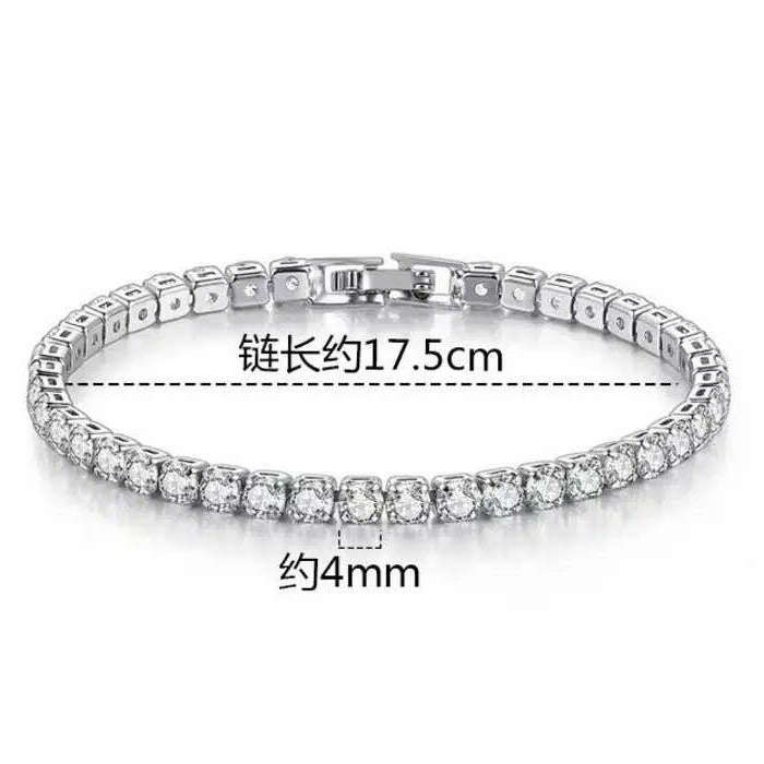 3MM D VVS Moissanite Tennis Bracelet S925 Wedding Gift