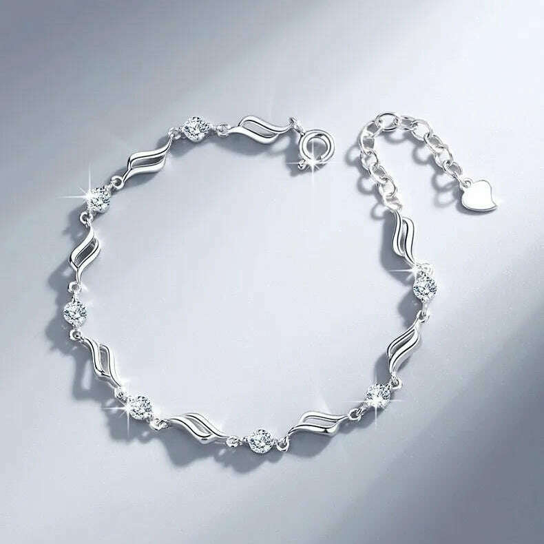 Vintage 925 Sterling Silver Pearl Bracelet for Women