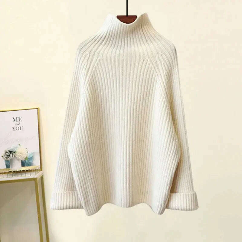 Winter Knitwear Set: Turtleneck Sweater & Wide-Leg Pants - D&M Boutique