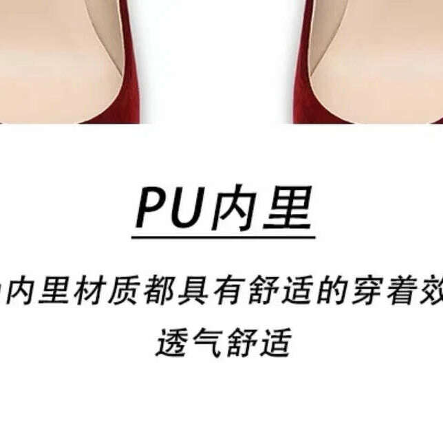 Red Xiuhe wedding shoes new pointy stiletto high heels female shallow mouth bow pearl one word buckle strap two wear bride shoes