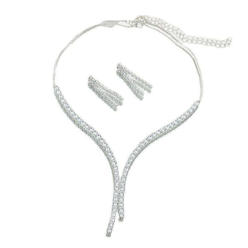 Simple Geometric Zircon Jewelry Set