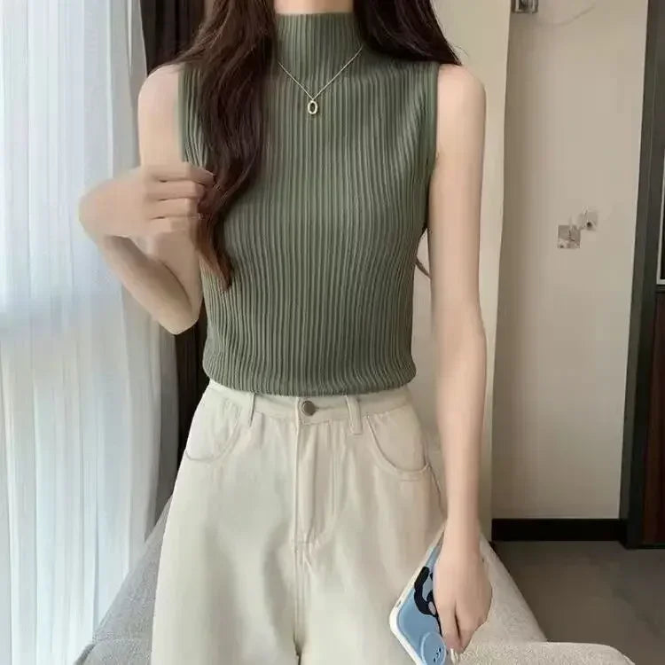 Knitted Sleeveless Tank – Slim Fit, Summer Streetwear Chic - D&M Boutique