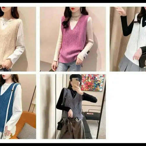 2024 Women's Knitted Vest: V-Neck, Sleeveless Pullover - D&M Boutique