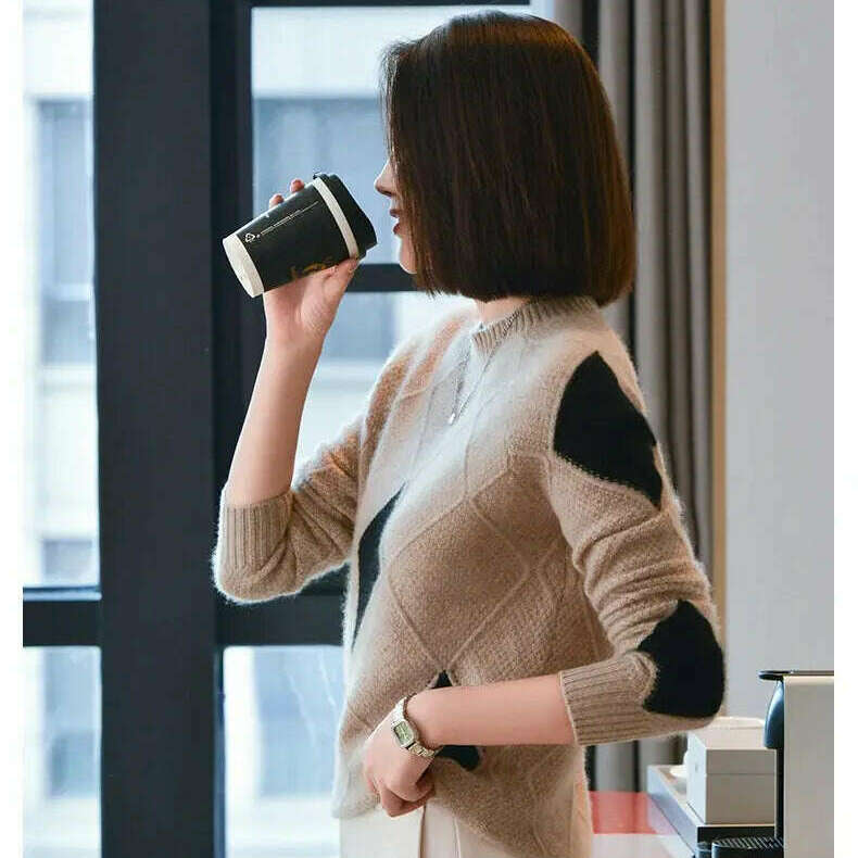 100% Wool O-Neck Sweater: Women’s Autumn/Winter Pullover - D&M Boutique