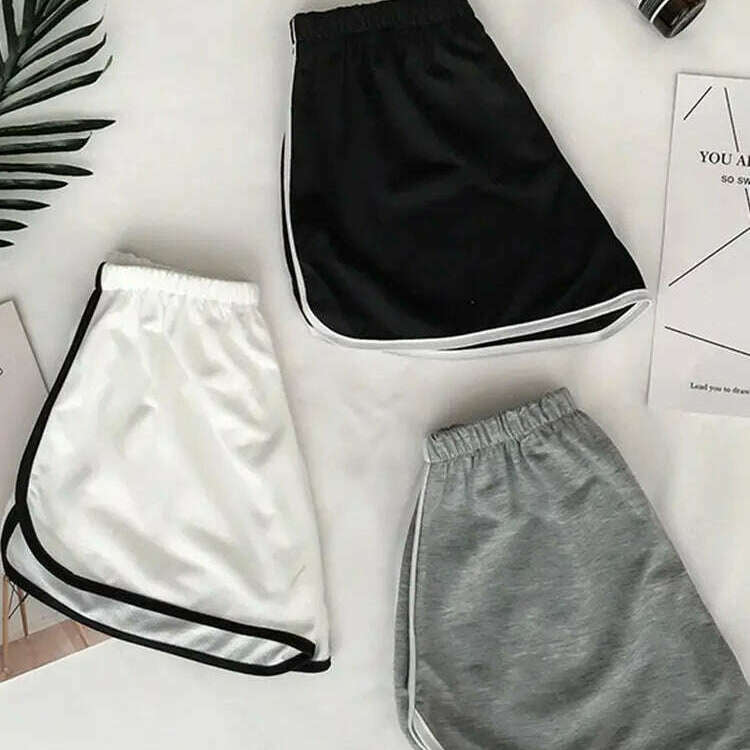 Striped Sports Shorts – High Waisted, Loose Fit, Summer Fashion - D&M Boutique