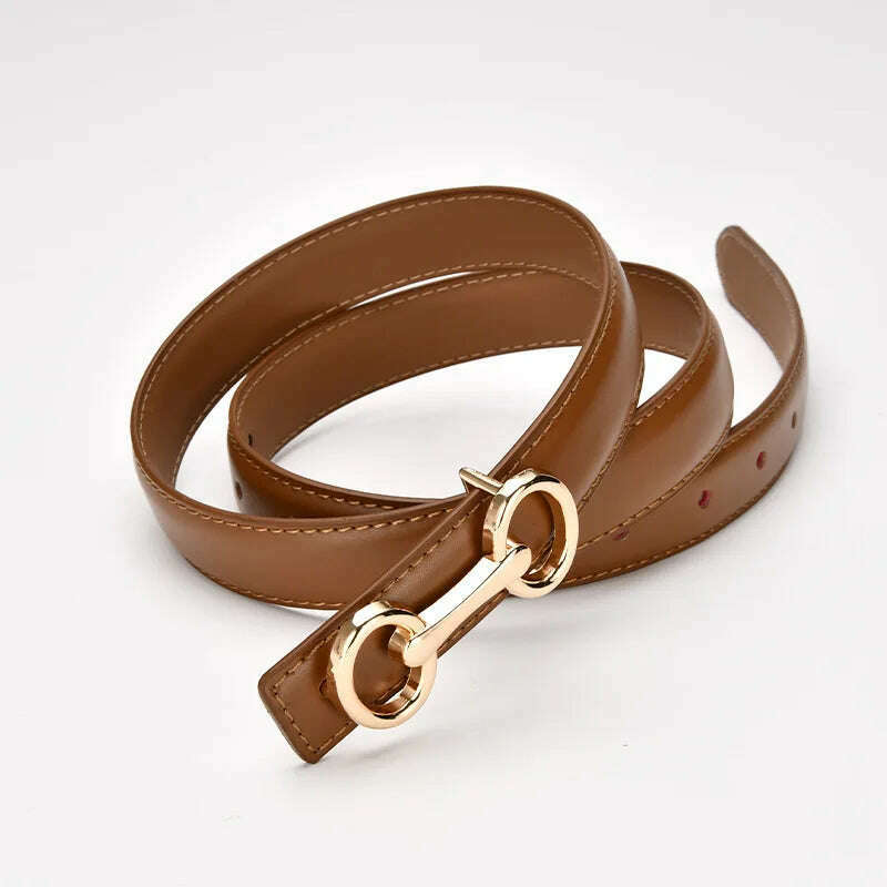 Women's Leather Belt with Zinc Alloy Buckle