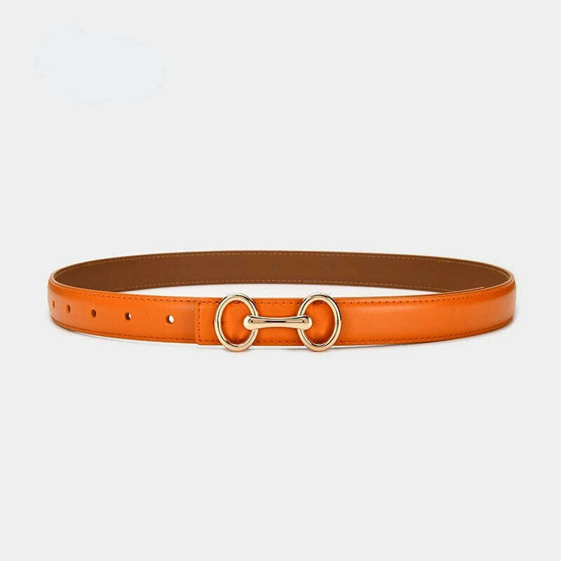 Women's Leather Belt with Zinc Alloy Buckle